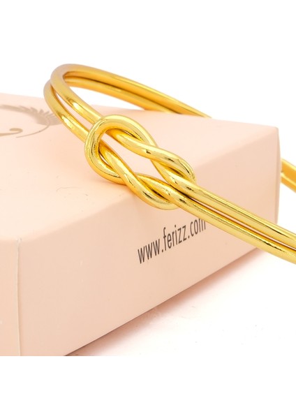 altın kaplama düz model ajda aşk düğümü bilezik blz-3116 fırsatları