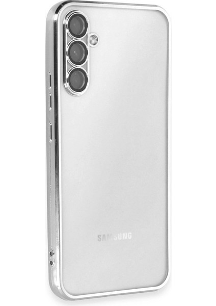 Newface Samsung Galaxy A34 5g Kılıf Razer Lensli Silikon - Gümüş