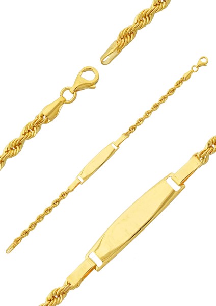 Altın Halat Bebek Künye Bileklik