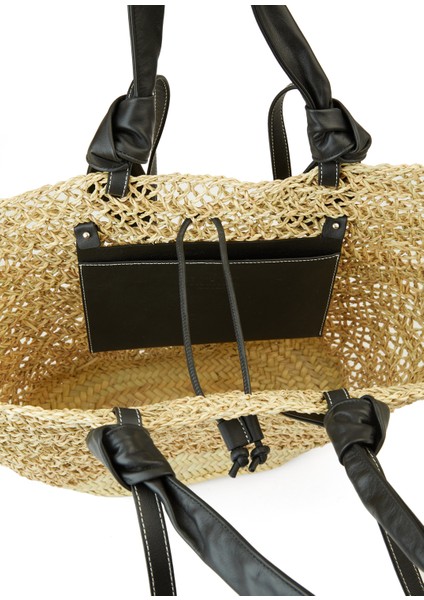 Fonol Siyah Naturel Palmiye Lifi Plaj Çantası indirimleri