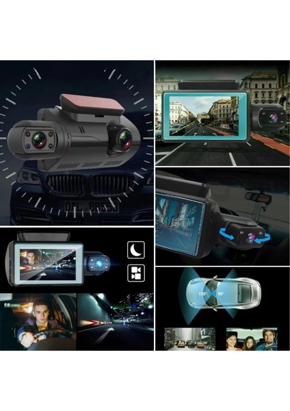 Araç Içi &amp;amp; Dışı Çift Lensli Wifi Kamera – 1080P Hd,gece Görüşlü, G-Sensörlü Dvr Dashcam (4887) modelleri