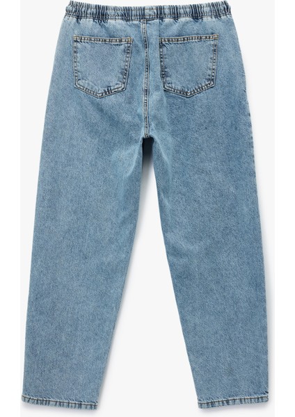 Pamuklu Beli Bağcıklı Bol Baggy Jean Pantolon fiyatları