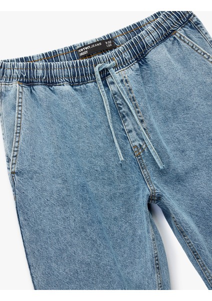 Pamuklu Beli Bağcıklı Bol Baggy Jean Pantolon modelleri