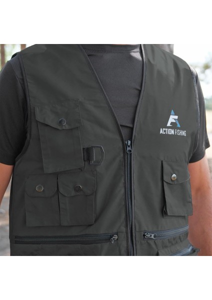 Action Çok Cepli Balıkçı Yeleği Haki indirimleri