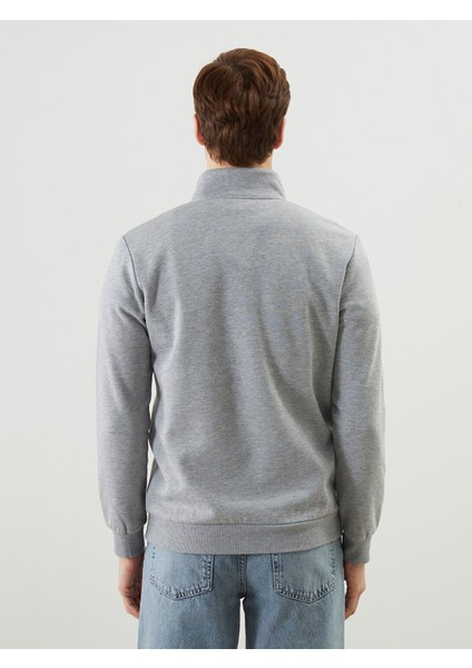 Yeni Sezon Dik Yaka Uzun Kollu Çizgili Erkek Sweatshirt fırsatları