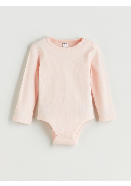 Yeni Sezon Bisiklet Yaka Kız Bebek Çıtçıtlı Body