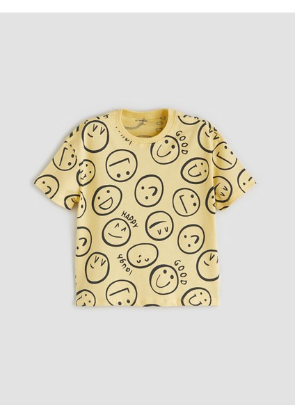 Yeni Sezon Bisiklet Yaka Baskılı Erkek Çocuk Tişört 2'li modelleri