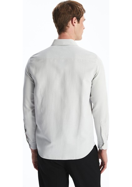 Yeni Sezon Slim Fit Uzun Kollu Armürlü Erkek Gömlek fırsatları