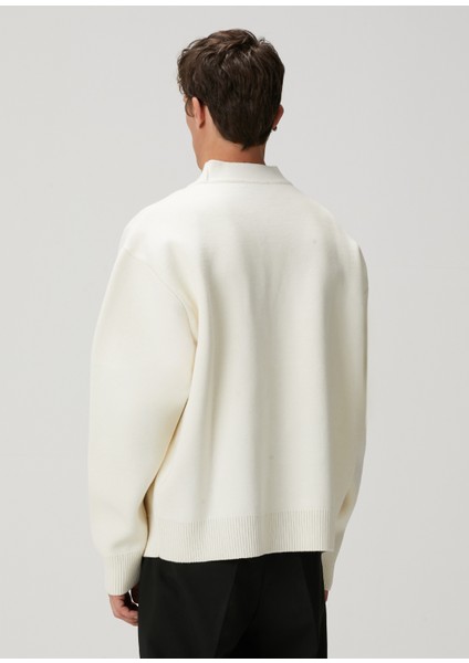 Ekru Interlok Triko Hırka indirimleri