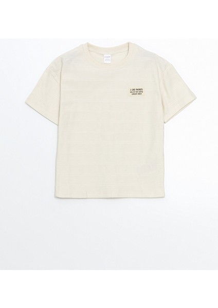 Yeni Sezon Bisiklet Yaka Yazı Baskılı Erkek Çocuk Tişört