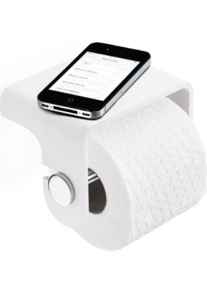 Stone Tuvalet Kağıtlık, Açık, Etajerli - Beyaz/krom