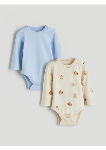Yeni Sezon Baskılı Erkek Bebek Çıtçıtlı Body 2'li