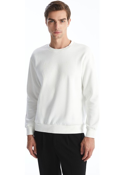 Yeni Sezon Bisiklet Yaka Uzun Kollu Baskılı Erkek Sweatshirt