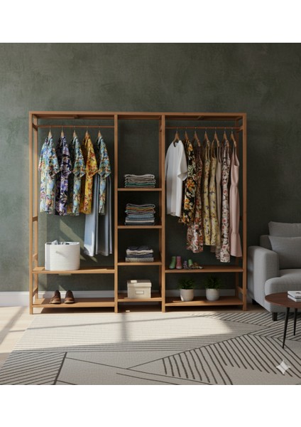 Ahşap Açık Gardırop Elbise Askılığı fiyatları