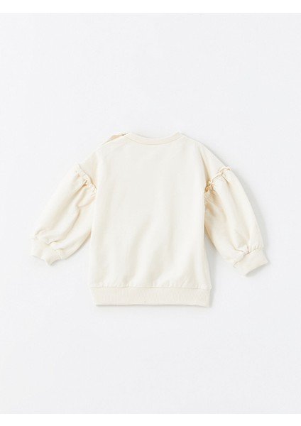 Yeni Sezon Bisiklet Yaka Uzun Kollu Baskılı Kız Bebek Sweatshirt ve Tayt 2'li indirimleri