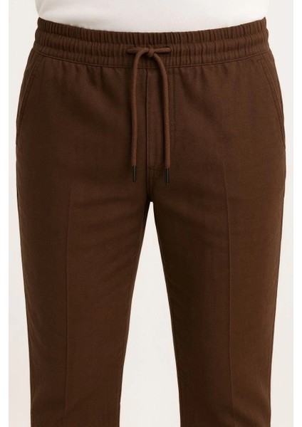 Erkek Keten Pantolon – Cepli, Beli Lastikli ve Bağcıklı, Nefes Alan Rahat Kalıp, Yazlık ve Baharlık Günlük Giyim, Şık & Konforlu Boru Paça Model - Kahverengi indirimleri