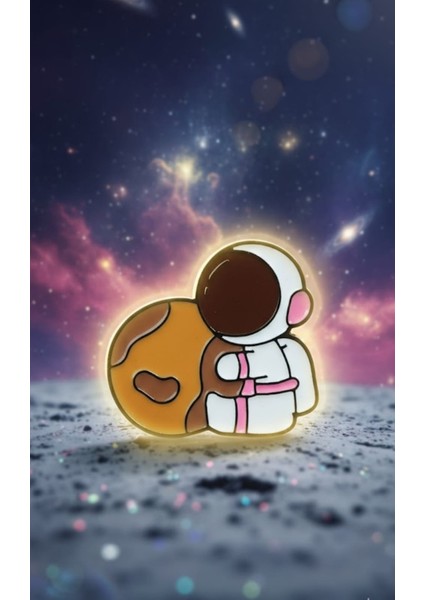 Sevimli Astronot Rozet Gezegen Rozet Kawaii Rozet Hediye Uzay Evren Kadın Broş Pin Çocuk Rozet