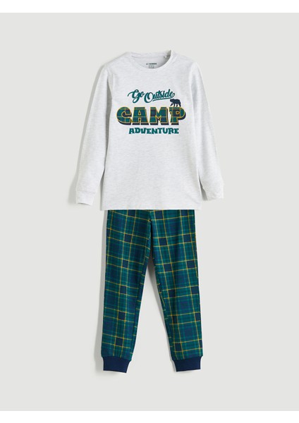 Yeni Sezon Bisiklet Yaka Erkek Çocuk Pijama Takımı