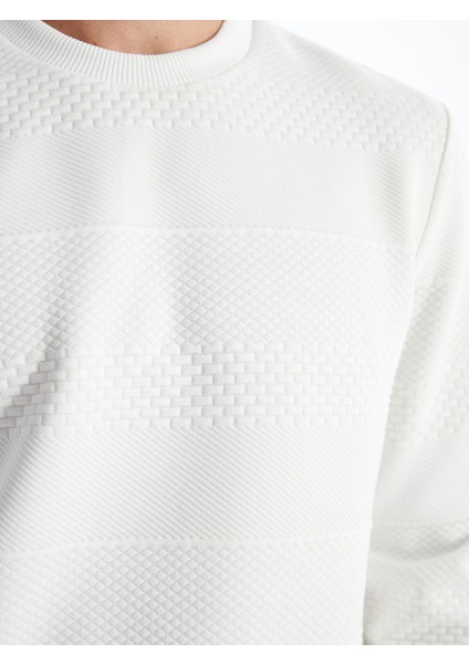 Yeni Sezon Bisiklet Yaka Uzun Kollu Erkek Dokulu Sweatshirt modelleri