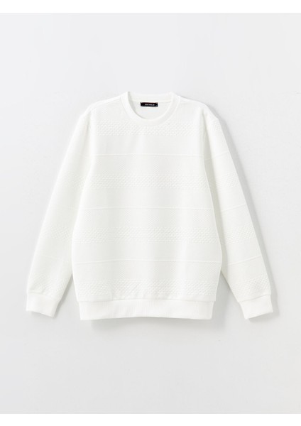 Yeni Sezon Bisiklet Yaka Uzun Kollu Erkek Dokulu Sweatshirt indirimleri