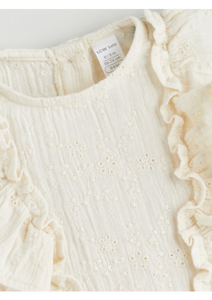 Yeni Sezon Müslin Fırfırlı Kız Bebek Bluz ve Şort 2'li modelleri