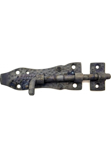 Antika Tarz Dekoratif Pirinç Dövme Kapı Sürgüsü - 7,5cm, Oksit
