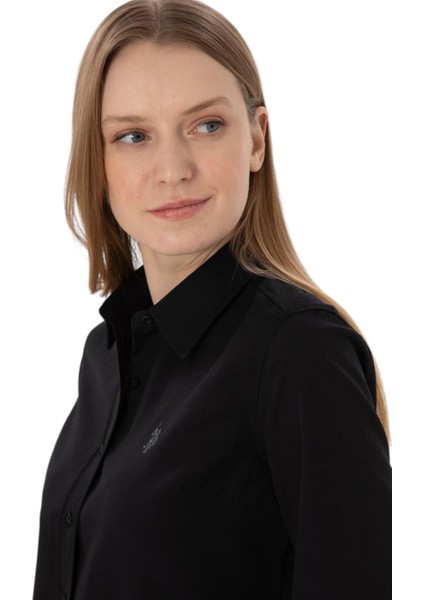 Kadın Siyah Uzun Kollu Basic Gömlek fırsatları