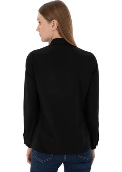 Kadın Siyah Uzun Kollu Basic Gömlek indirimleri