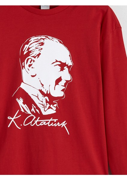 Yeni Sezon Bisiklet Yaka Atatürk Baskılı Erkek Çocuk Tişört modelleri