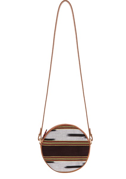 Çona Maxi - Kalın Çizgili Taba Deri Yuvarlak Çanta fiyatları