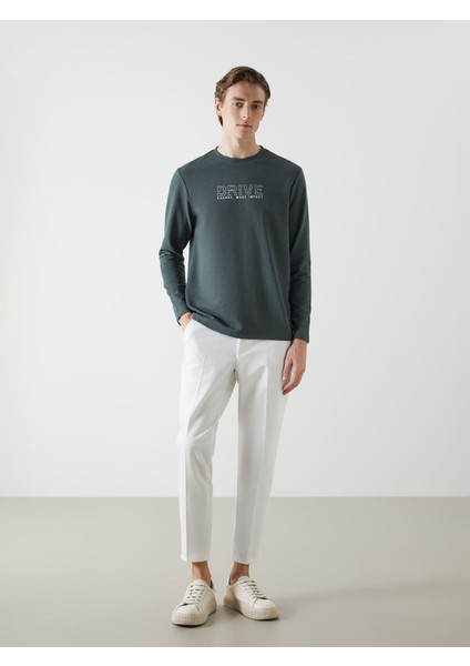 Yeni Sezon Bisiklet Yaka Uzun Kollu Baskılı Erkek Sweatshirt fiyatları