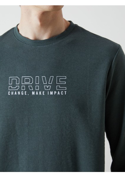Yeni Sezon Bisiklet Yaka Uzun Kollu Baskılı Erkek Sweatshirt modelleri