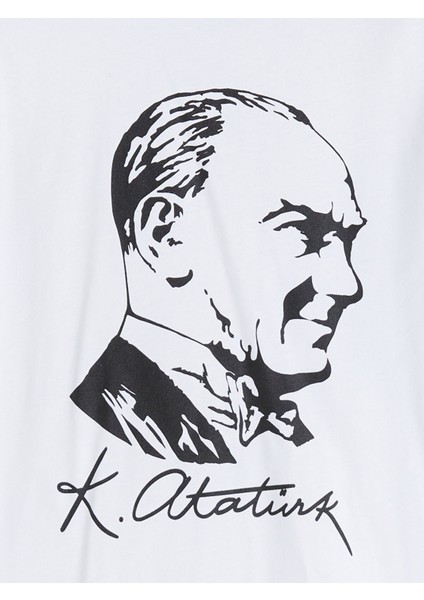 Yeni Sezon Bisiklet Yaka Atatürk Baskılı Erkek Çocuk Tişört modelleri