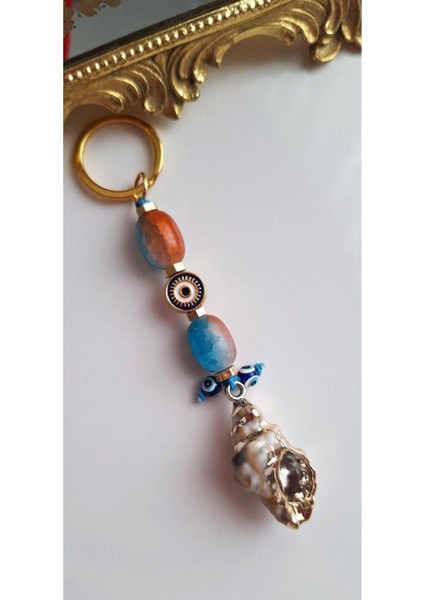 Hediyelik Nazar Boncuklu Deniz Kabuklu Anahtarlık 12 cm fiyatları