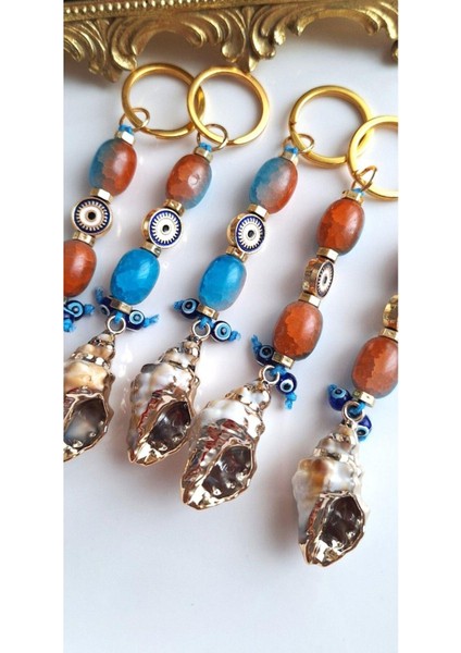 Hediyelik Nazar Boncuklu Deniz Kabuklu Anahtarlık 12 cm fırsatları