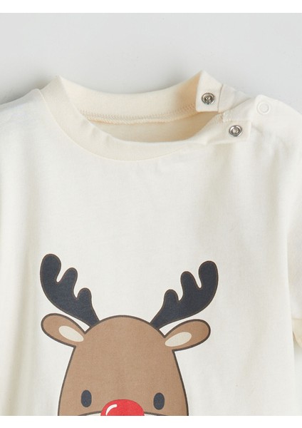 Yeni Sezon Yılbaşı Temalı Erkek Bebek Tişört ve Şort 2'li modelleri