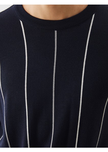 Yeni Sezon Bisiklet Yaka Kısa Kollu Çizgili Erkek Triko Kazak modelleri