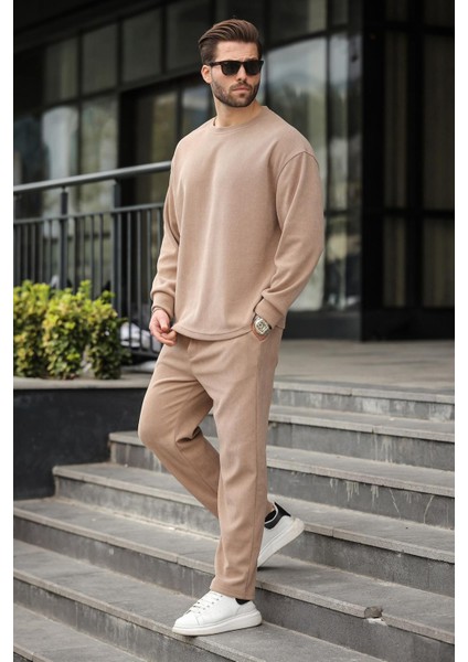 Camel Bisiklet Yaka Erkek Kadife Takım E7337