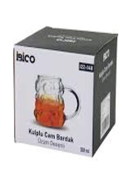 Üzüm - Kabarcıklı Kulplu Cam Bardak Termisil - Isıya Dayanıklı Borosilikat 350ML