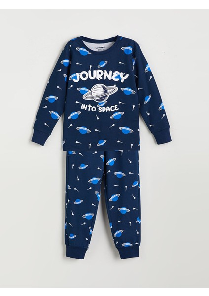 Yeni Sezon Bisiklet Yaka Erkek Çocuk Pijama Takımı