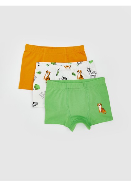 Yeni Sezon Baskılı Penye Erkek Çocuk Boxer 3'lü