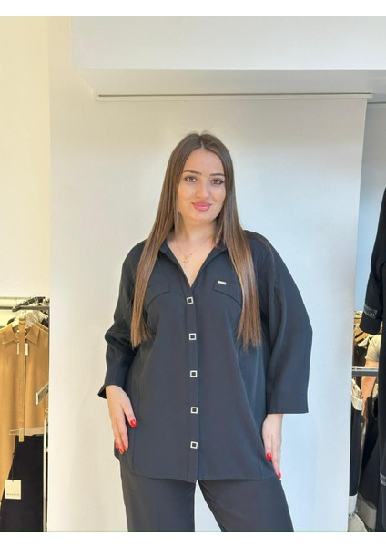 Büyük Beden Cep ve Kollar Detaylı Bluz fiyatları