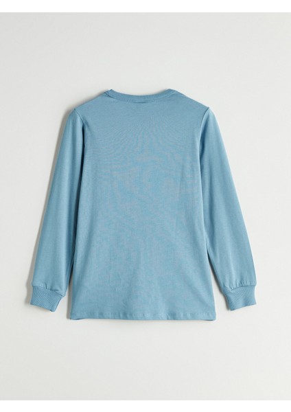 Yeni Sezon Bisiklet Yaka Baskılı Erkek Çocuk Pijama Takımı fırsatları