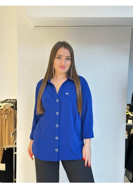 Büyük Beden Cep ve Kollar Detaylı Bluz fiyatları