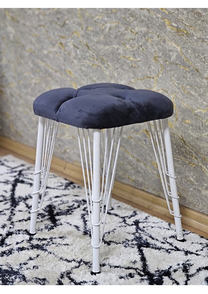 Kare Beyaz Boyalı Telli Ayaklı Tabure - Oturak - Bar Taburesi - Ayaklı Tabure Füme Renk 33 x 48 Boyut/ebat fırsatları