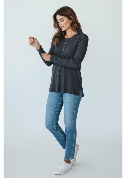 Kadın Yaka Düğme Detaylı Mevsimlik Bluz fiyatları