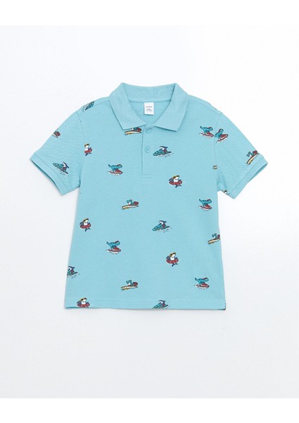 Yeni Sezon Polo Yaka Baskılı Pike Erkek Çocuk Tişört