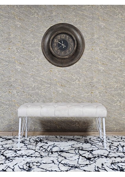 Beyaz Boyalı Tel Ayaklı 90 cm Puf Bench - Puf - Bench - Kasalı Oturak - Oturak - Yatak Ucu Puf Krem Renk 90 x 41 Boyut/ebat modelleri