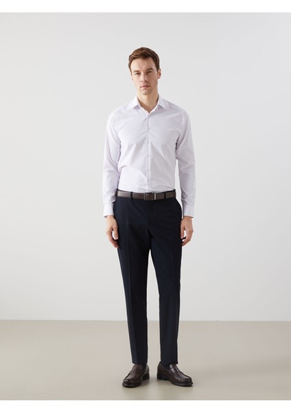 Yeni Sezon Slim Fit Uzun Kollu Çizgili Poplin Erkek Gömlek fiyatları