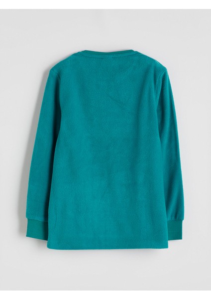 Yeni Sezon Bisiklet Yaka Polar Erkek Çocuk Pijama Takımı fırsatları